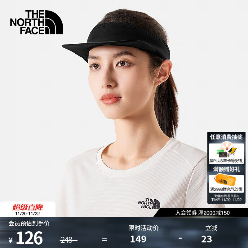 北面（The North Face）空顶鸭舌帽男女通用款户外运动舒适轻量运动帽子新款|7WGV JK3/宇宙黑 OS