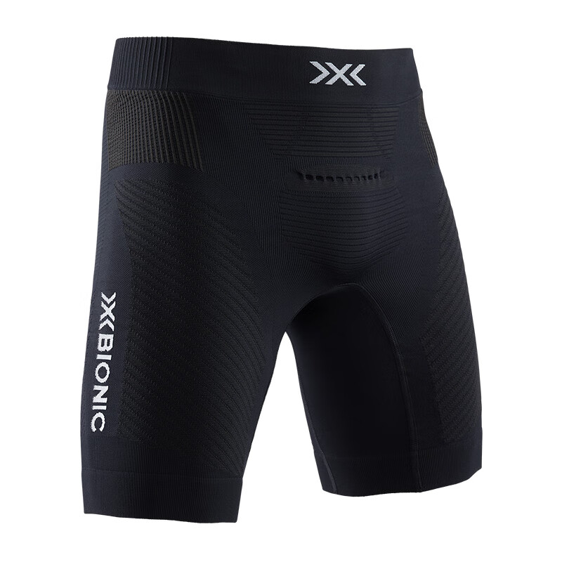 XBIONICX-BIONIC 優(yōu)能速跑4.0男子短褲 運動(dòng)跑步緊身排汗短褲壓縮褲 貓眼黑極地白 S