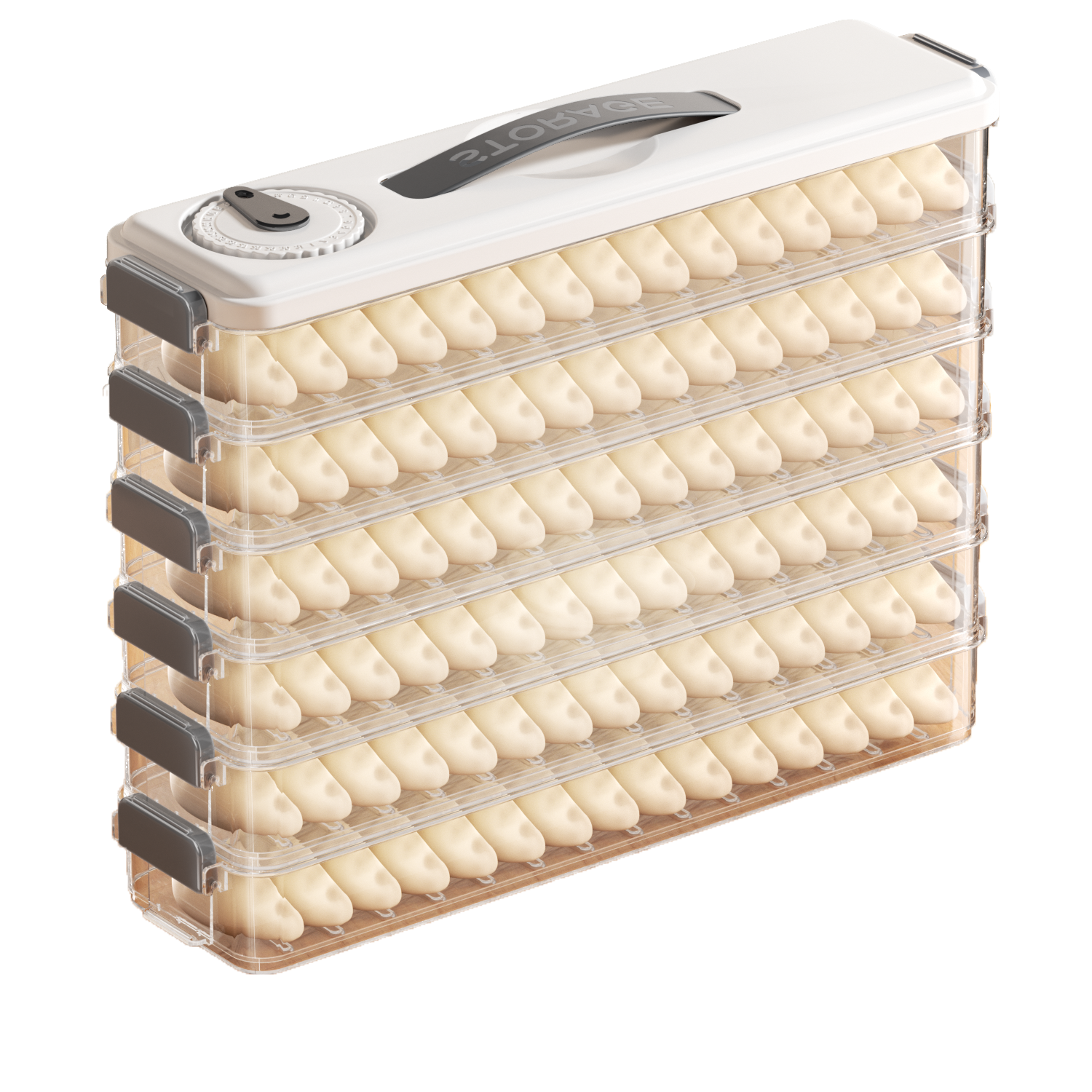 佳帮手窄缝饺子盒冷冻专用食品级饺子盒京东自营速冻馄饨水饺收纳盒6层