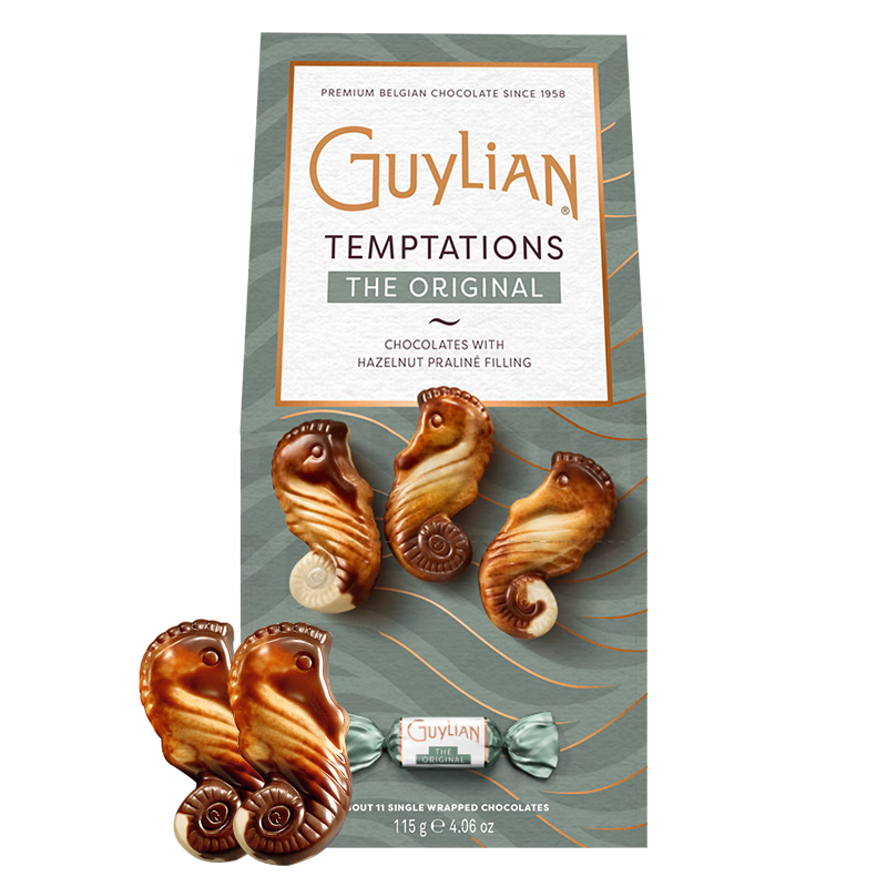 吉利蓮海馬形榛子夾心原味巧克力115g比利時進(jìn)口零食生日禮物