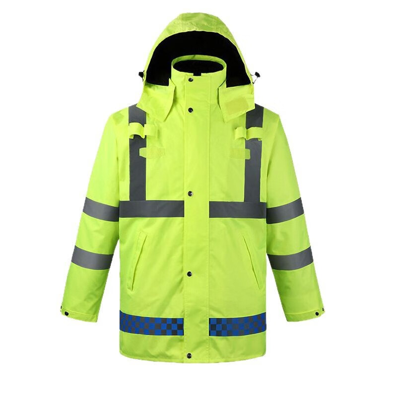 欧汉（OUHAN）执勤防雨棉上衣加厚内胆牛津布冬季保暖雨衣交通路政反光棉服 发热反光棉服-荧光黄 持久发热温暖加倍 XXXL