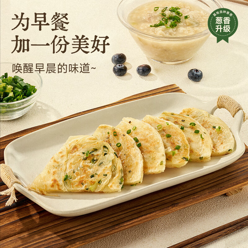 小黄象黄油葱油饼手抓饼儿童生鲜早餐面饼速食主食 葱油饼500g*4袋(20片)