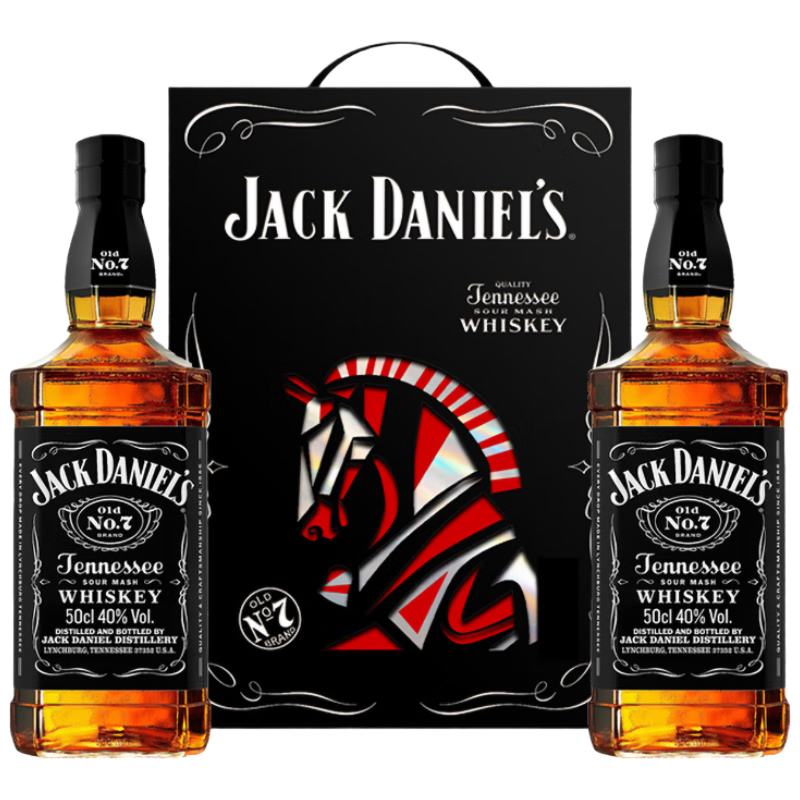 �ܿ˵��ᣨJack Daniels�������������� ��ʿ�� 40�� �ڱ��������װ 500ml *2 ƿ ��������