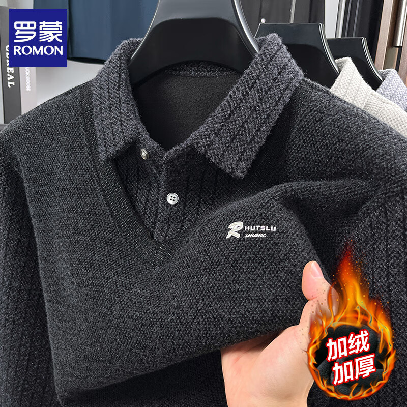 ���ɣ�ROMON����ʿ��ѩ���޼���������ë��2025�ﶬ�¿ů��֯�������װ���� 222��ɫ 2XL (��������140-155��)