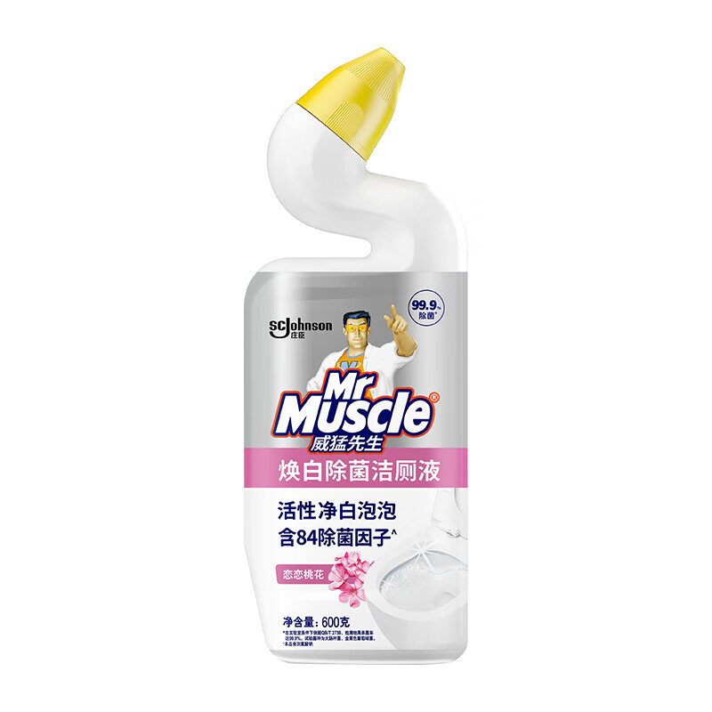 威猛先生（Mr Muscle）威猛先生厕所马桶洁厕剂焕白除菌含84精华官方正品洁厕灵洁厕液 恋恋桃花 600g