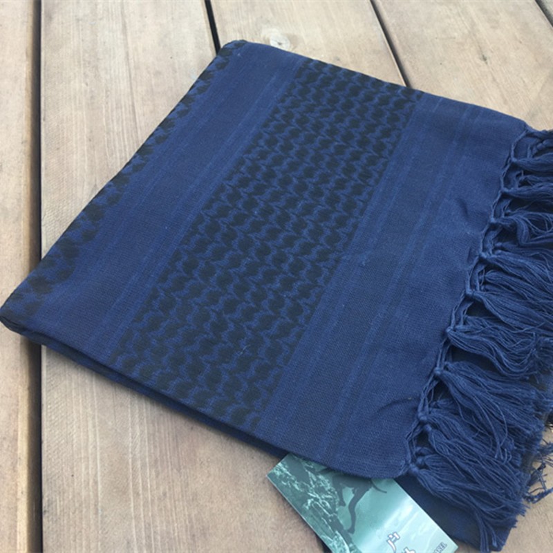 方巾男女旅游围巾旅行头纱防风防沙面巾伪装战术异域风情 蓝色方巾