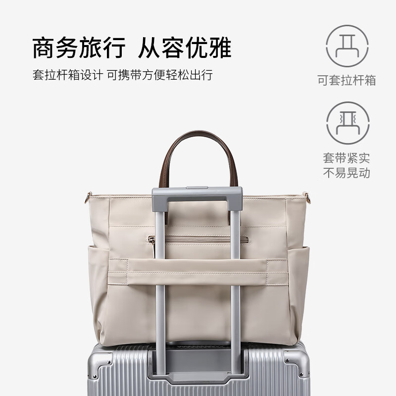 秀迪猫【新款热销】时尚大容量多功能多隔层公文包单肩包可放15.6寸电脑 雾丝-黑色-极速发货 中号