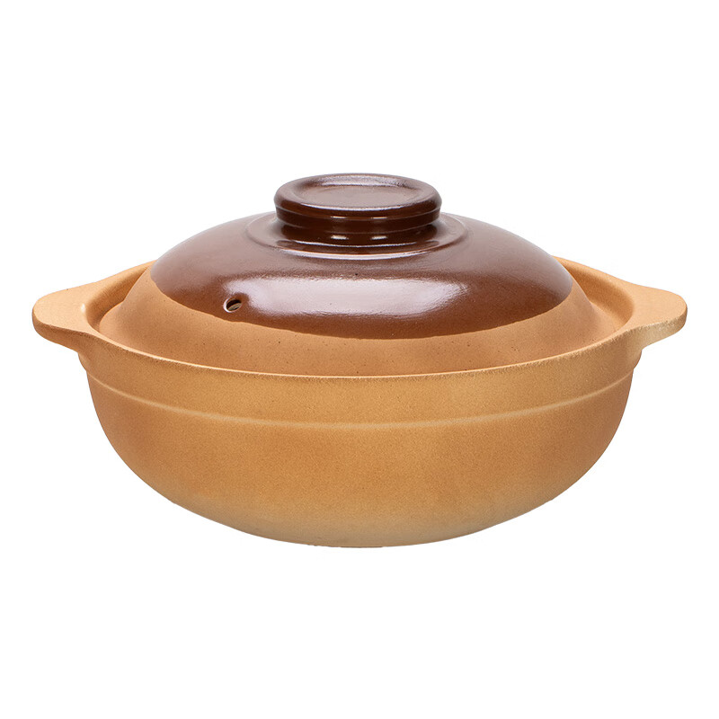 炎礼陶瓷老式砂锅煲家用汤锅煲仔饭燃气灶明火专用耐高温干烧不裂 30#复古平煲（有盖） 适用7-10人 4000ml