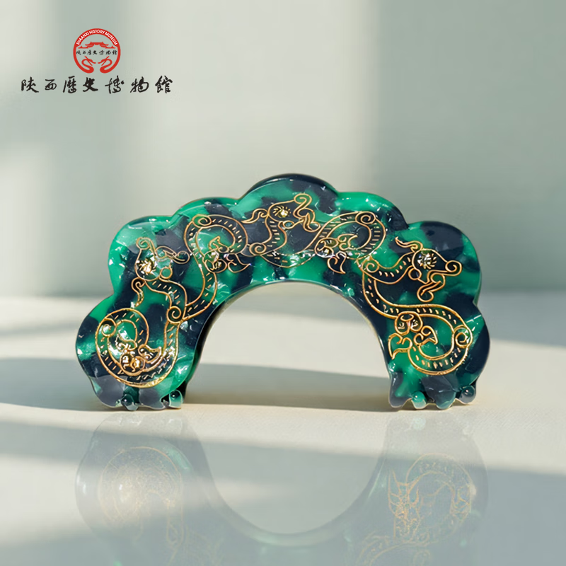 陕西歴史博物館(SHAANXI HISTORY MUSEUM)陕西历史博物馆文创宝绾青丝蟠螭款抓夹发卡头饰伴手礼教师节礼物 宝绾青丝系列抓夹-巳事如春秋