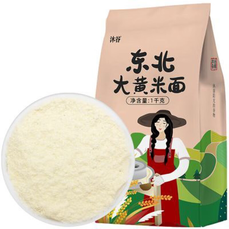 沐谷大黄米面1kg糯黄米粉黏米杂粮粉油炸糕馒头粘豆包 1kg