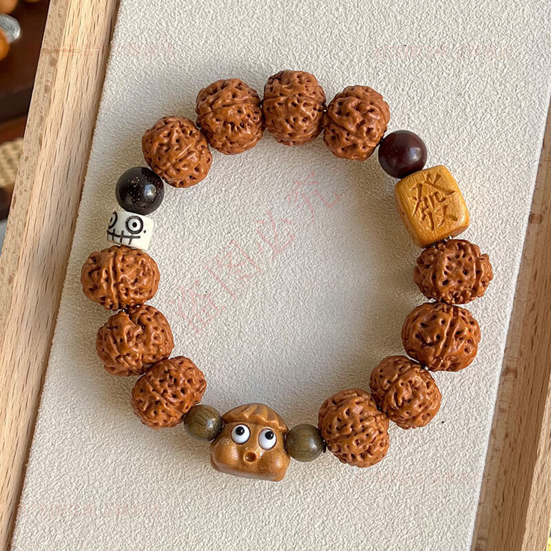 DUTRIEUX双龙纹小金刚菩提手串芭比檀荷叶呱呱设计款单圈盘玩文玩核桃佛珠 【斩荆棘15-16mm】双龙纹小金刚