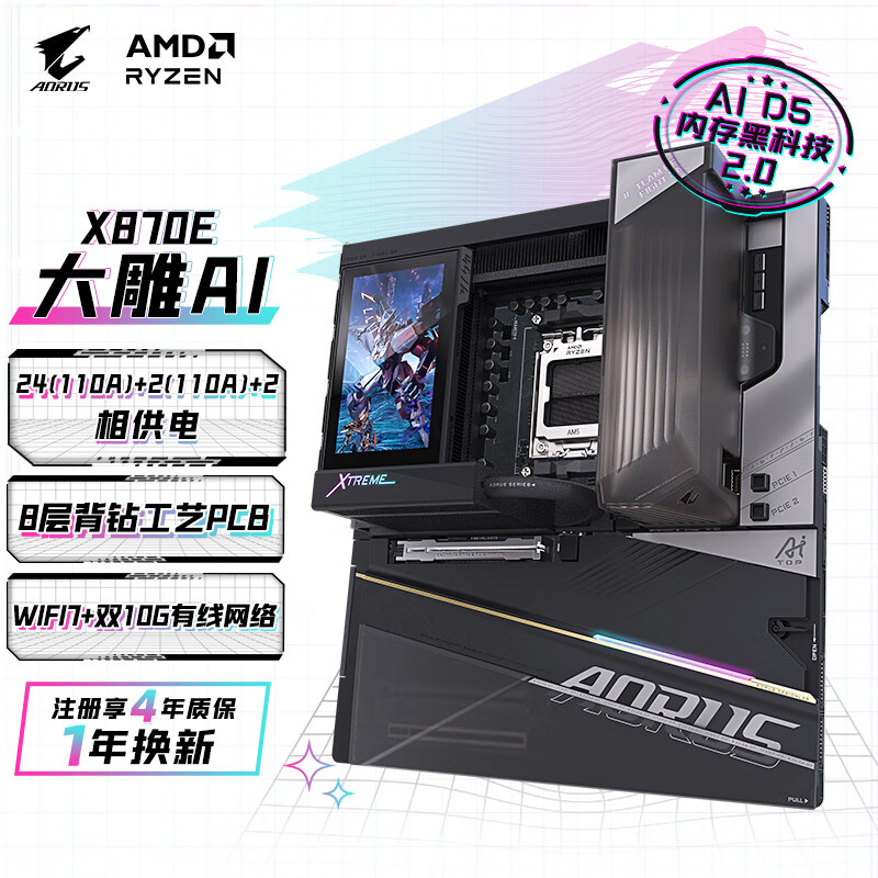 技嘉 大雕AI X870E AORUS XTREME X3D AI TOP WIFI7 DDR5 图 2