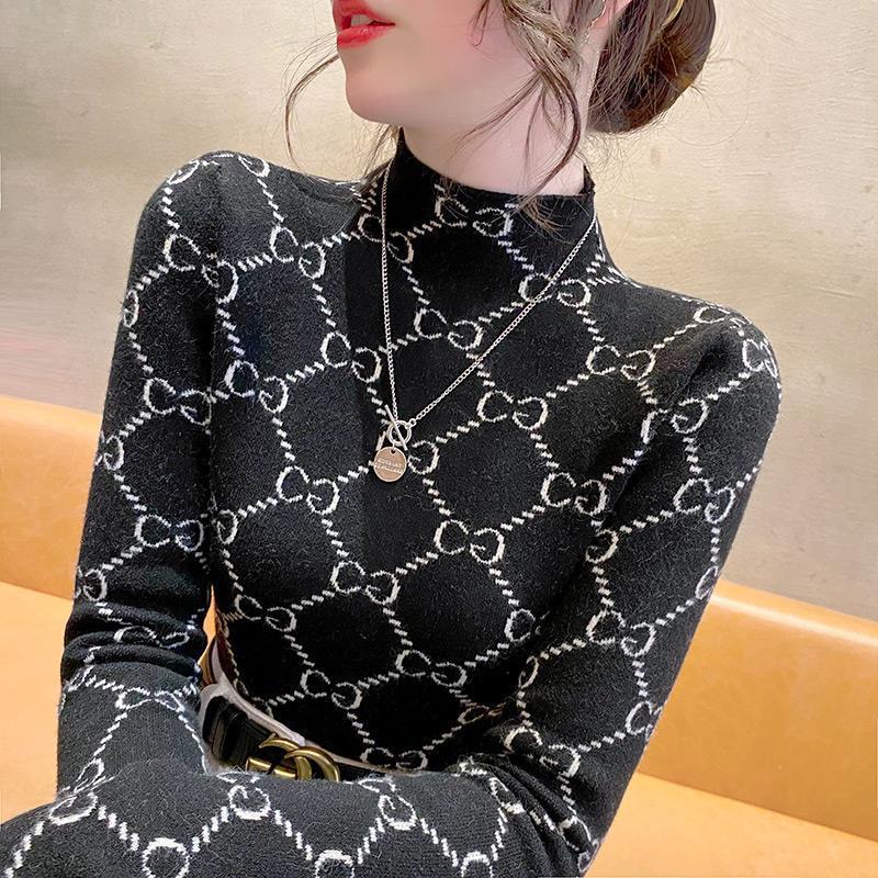 香影纯半高领打底衫女秋冬洋气2025年新款修身中领双面德绒内搭保暖上衣 黑色 XL (建议115-125斤)