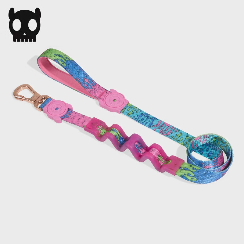 Zee.dogZeeDog狗狗牽引繩寵物用品狗鏈減震帶防爆沖繩子泰迪金 抽象派減震款牽引繩 S【長120cm寬2cm】