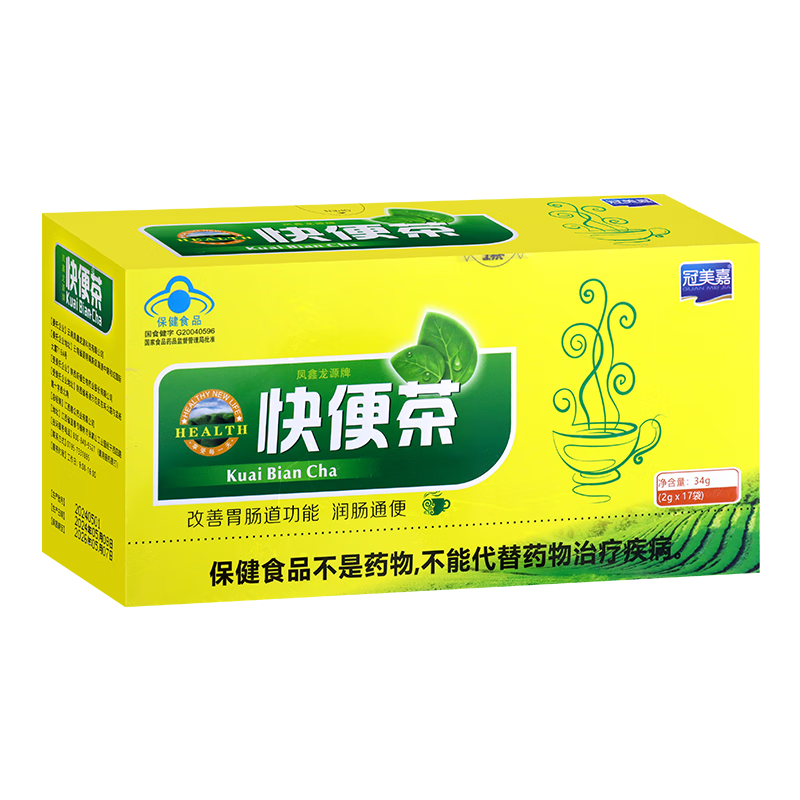 冠美嘉快便茶凤鑫龙源肠润通茶老便秘者变通茶办公室久坐 1盒