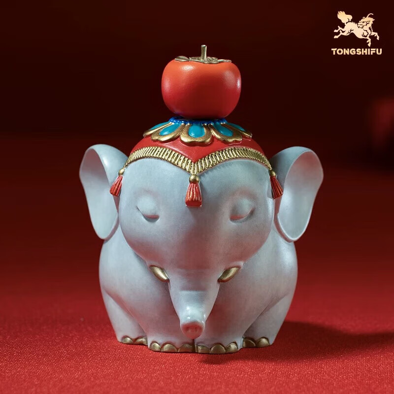 銅師傅《心想事成》客廳桌面銅大象擺件家居裝飾工藝品酒柜裝飾品 現(xiàn)貨秒發(fā)