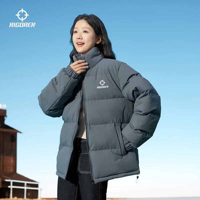 准者短款运动棉服男式冬季新款立领防寒保暖羽绒棉衣潮流拉链休闲外套 灰色【男女同款】 XL