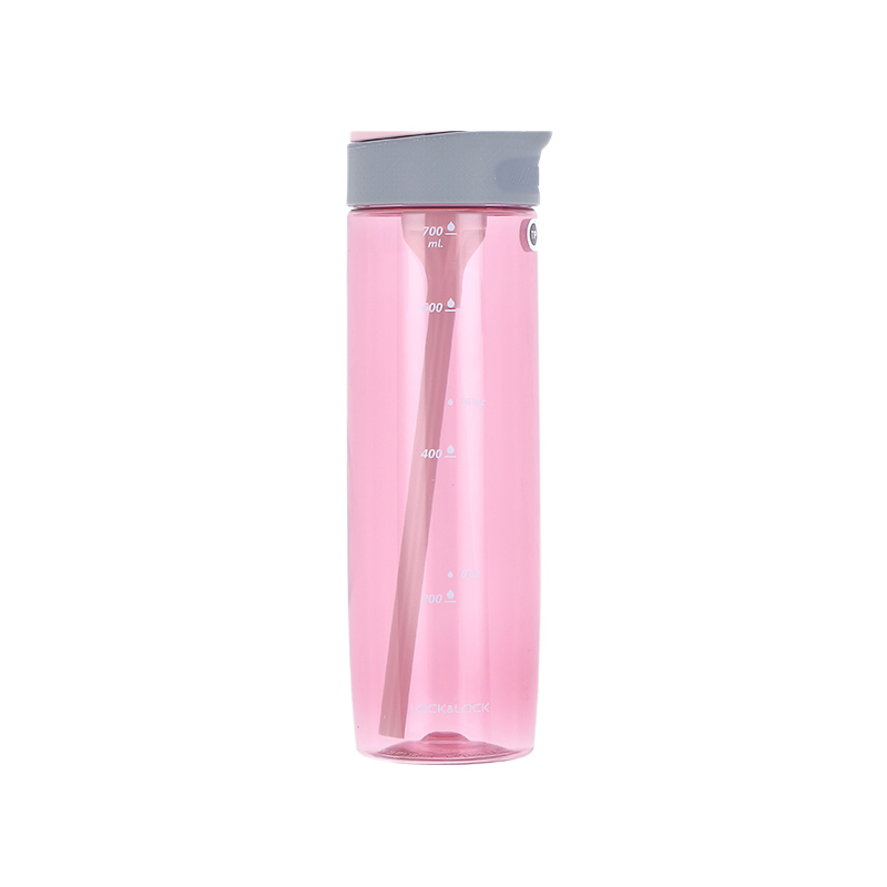 乐扣乐扣 水杯大容量运动水壶学生塑料水杯子吸管杯男女士健身运动杯创意茶杯便携水瓶 750ml 粉色