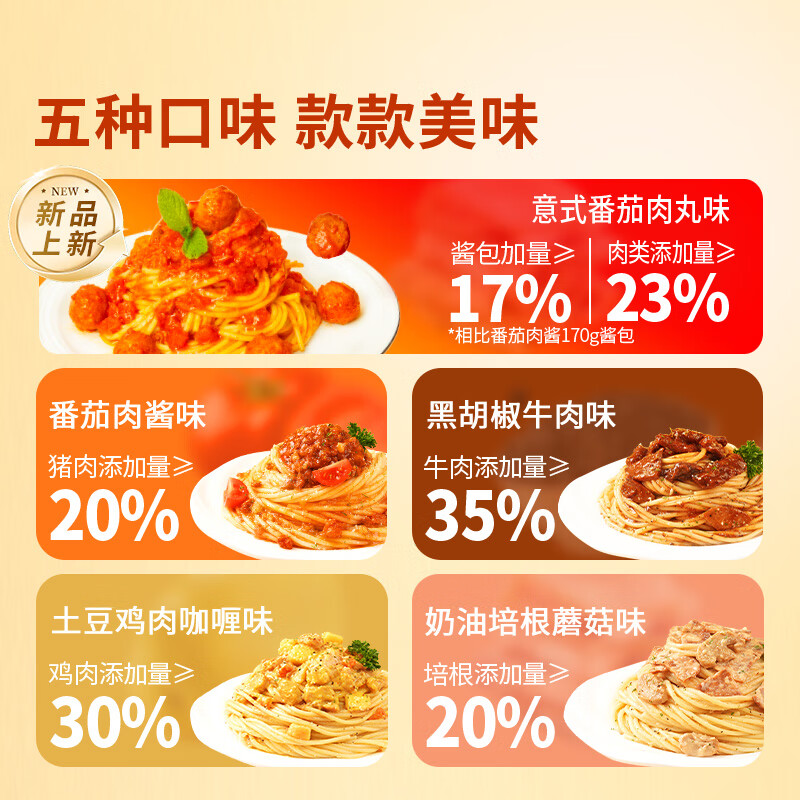 东方甄选意大利面经典番茄肉酱意面组合方便速食早餐面条美食4/6份装 番茄2黑椒2奶油2 共300.2g*6盒