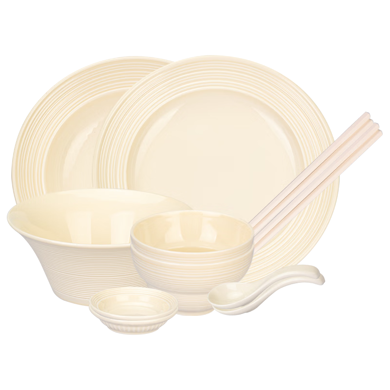 摩登主妇餐具2025新款碗具乔迁新居结婚新婚礼物碟筷碗盘套装家用 【礼盒装】奶油螺纹-6人食32件套