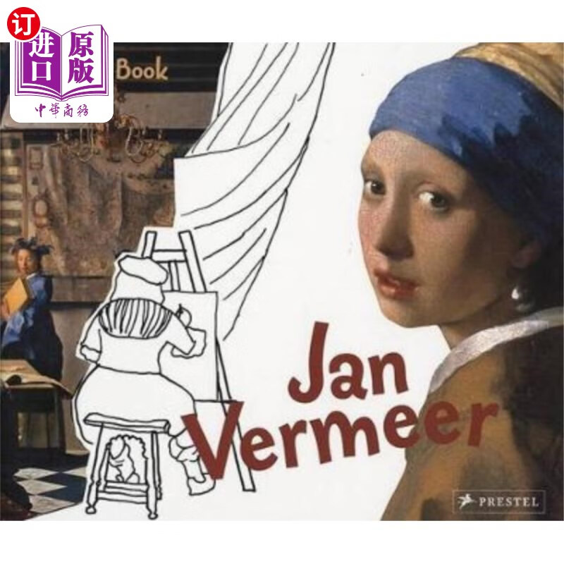 海外直订coloring book jan vermeer 涂色书简·维米尔