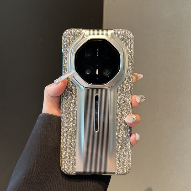 适用华为mate80promax手机壳超薄电镀80rs非凡大师外壳70女60pro+ 【气质银】满屏闪粉 华为 Mate 60 Pro+