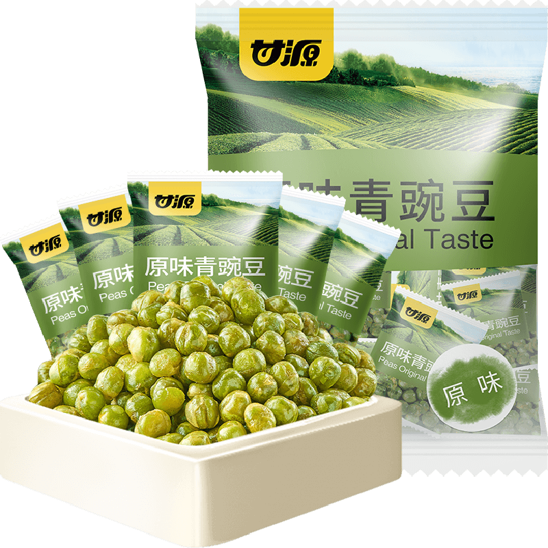 甘源原味青豌豆甄选北美青豆休闲小食聚餐送礼坚果小吃独立小袋装 原味青豌豆500g*1袋