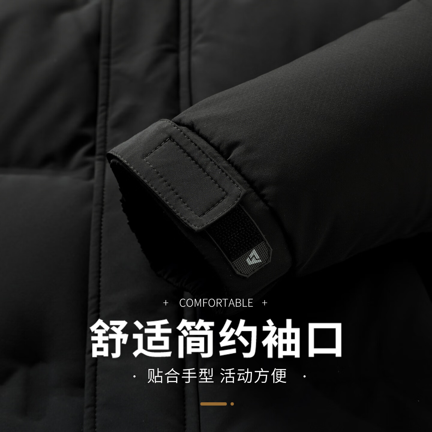 康博男士冬装短款加厚抗寒可拆帽羽绒服 XL 黑色