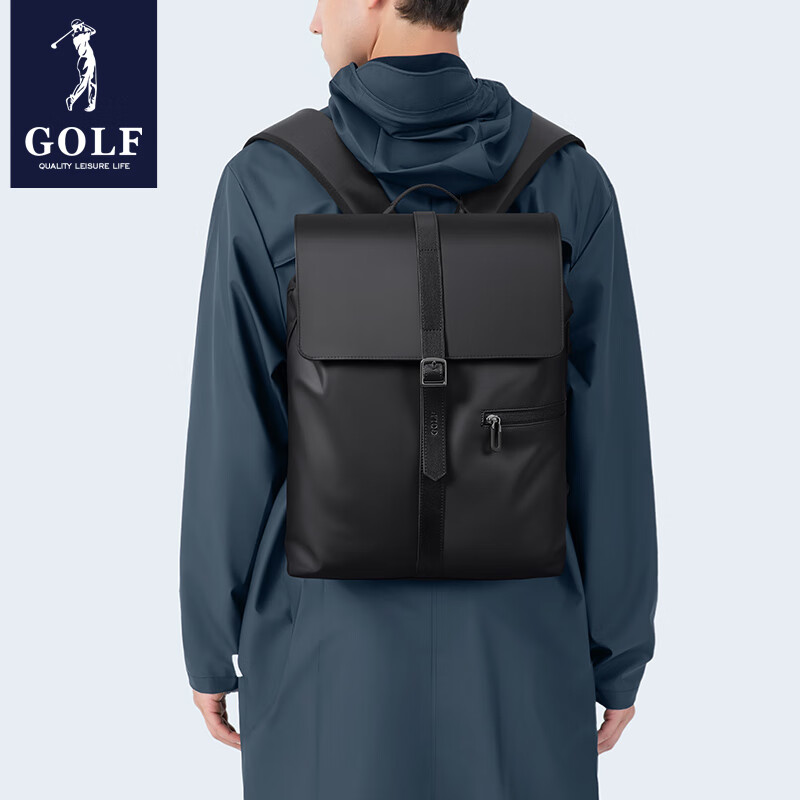 高尔夫(GOLF)双肩包男士运动背包女休闲旅行学生书包防泼水通勤出游背包【Q】 款式7-雾黑