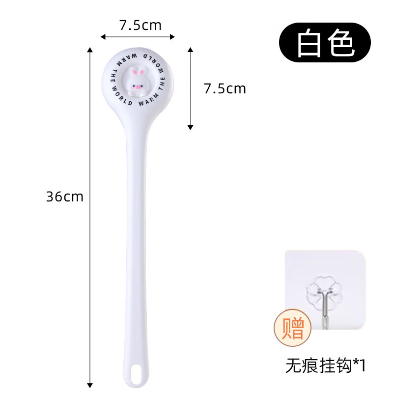 兮儿高颜值洗澡刷子搓背不求人长柄刷软毛双面沐浴刷搓泥去灰搓澡刷背 【卡通萌萌兔】白色
