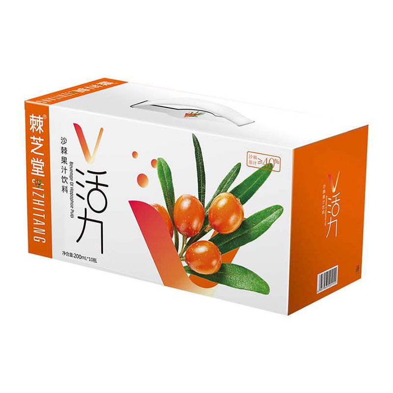 棘芝堂沙棘果汁饮料新疆大果沙棘汁200ml*10瓶