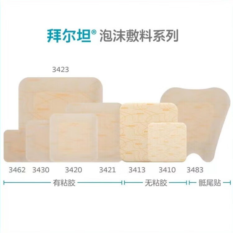 康乐保(Coloplast)拜尔坦无边泡沫敷料平替款3410/3420粘褥疮贴压疮贴 平替款泡沫敷料 12.5五片