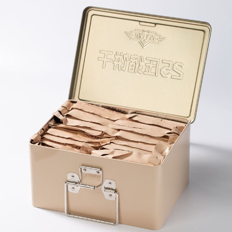 戰(zhàn)勤25壓縮餅干無糖全麥雜糧型便攜代餐食品家庭干糧應(yīng) 無糖雜糧壓縮餅干1鐵桶【16袋*125g】