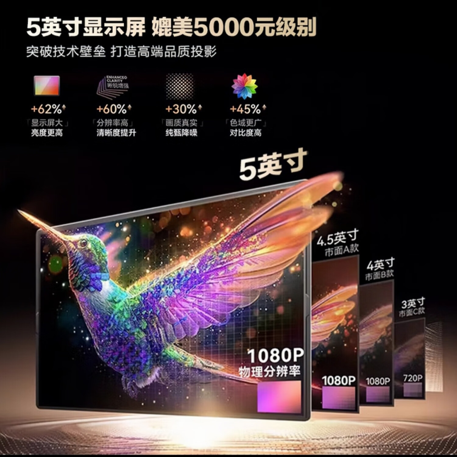 中家2025新款4K超高清家用投影仪云台5G双频WIFI自动对焦家庭影院投影仪白天直投卧室办公会议室蓝牙 Rs10ultra