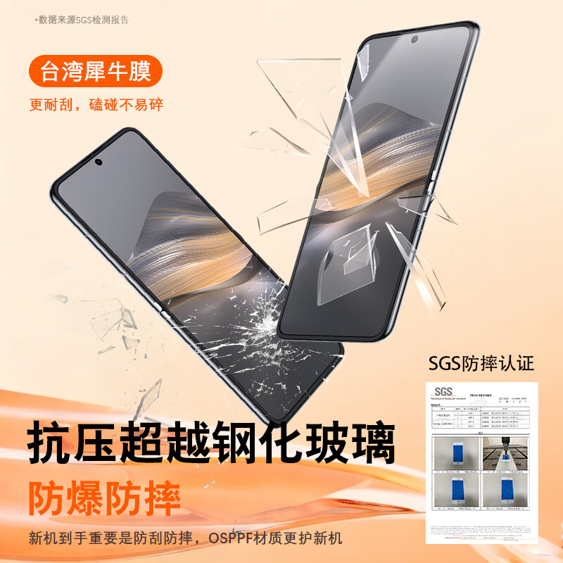 NE适用三星 Galaxy Z Flip7 FE/6/5/4/3/2折叠手机专用犀牛膜保护膜磨砂防指纹抗蓝光抗反光钢化软膜 AR高清膜丨气泡自排出丨折叠专用膜 三星 Z Flip5