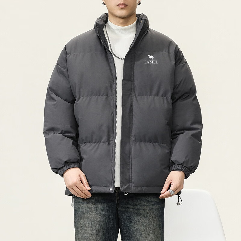 骆驼（CAMEL）羽绒棉户外棉冬季2025新款男女加厚立领棉服外套保暖休闲面包服 深灰色【棉服】男女同款 L