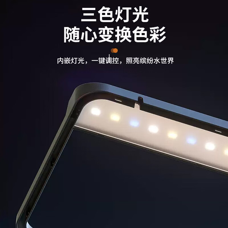 宠小岛桌面生态鱼缸小型客厅过滤制氧一体机新款家用乌龟金鱼缸 大号白色【奢华款】