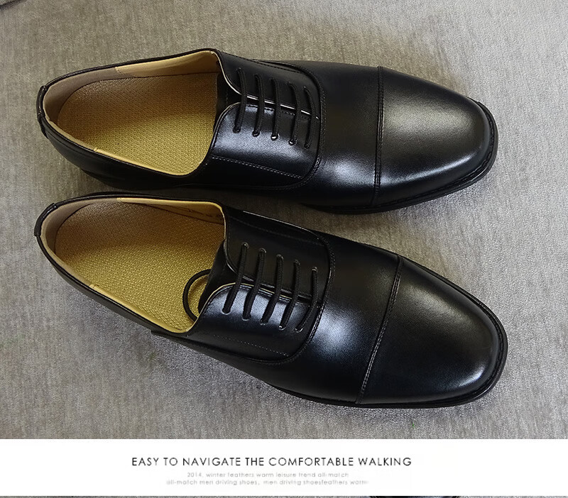 军迷官皮鞋校尉常服皮鞋金猴功勋正装三接头皮鞋男商务真皮公务鞋