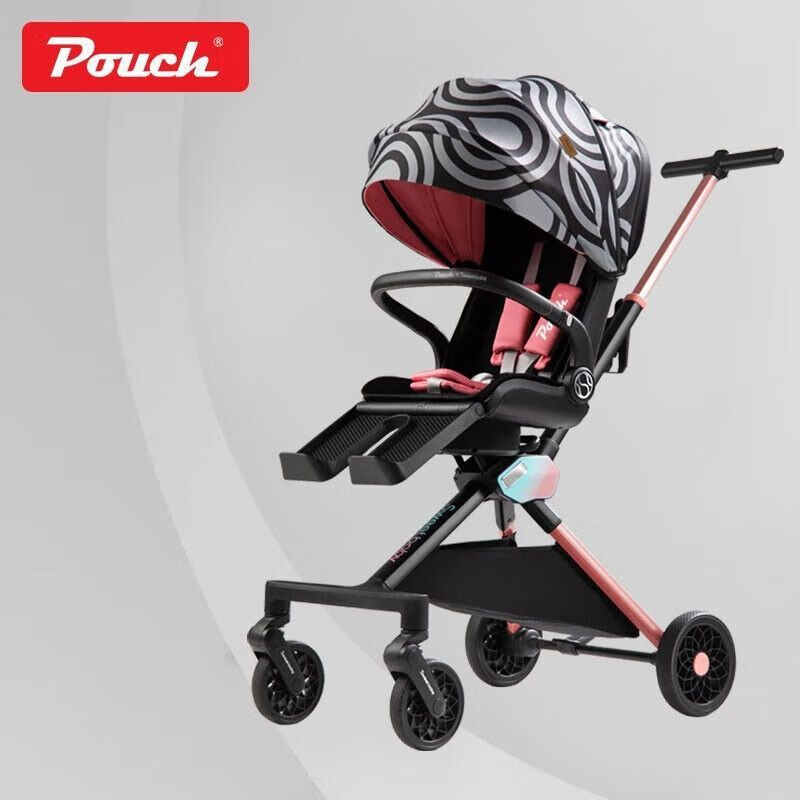 帛琦（Pouch） S6 遛娃神器嬰兒推車輕便折疊雙向高景觀藝術(shù)家搖籃 經(jīng)典黑
