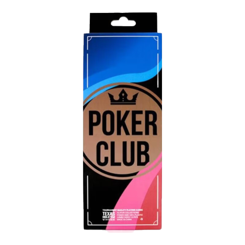 POKERABOVE德州撲克牌塑料比賽專用大字防水高顏值PVC撲克牌（POKER CLUB） 二條20副(紅藍(lán)各半）