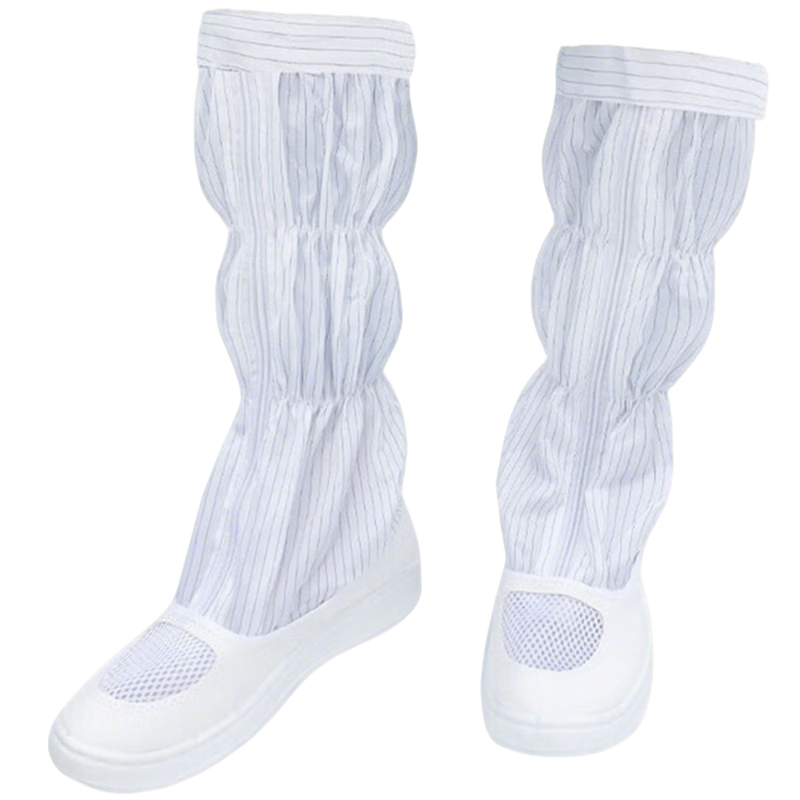 慎固 PVC無塵鞋長筒潔凈鞋 工作鞋潔凈室潔凈鞋防塵 PVC白色 34