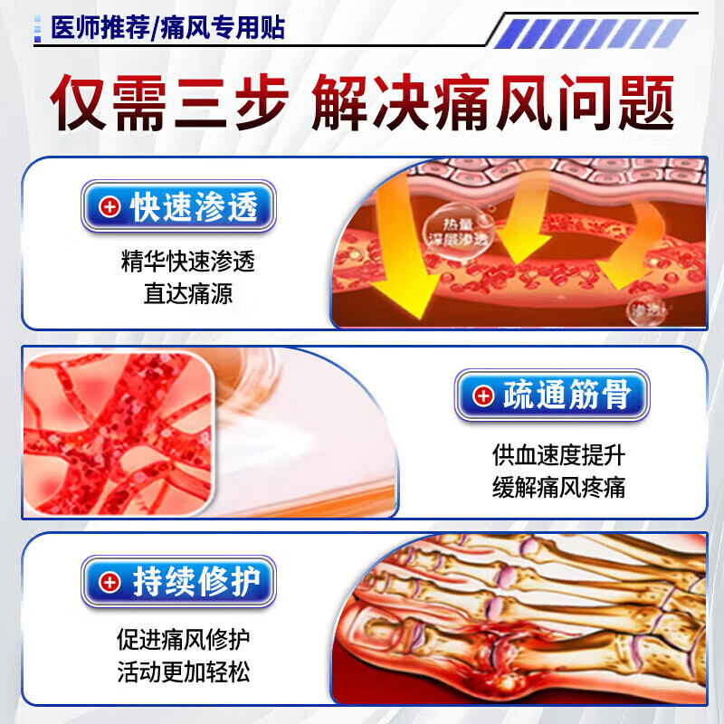 岩井昃弘痛i风i贴去除痛i风石结晶溶解膏i药关节疼专用降i尿酸药冷敷凝胶 特效【日本进口】1盒建议疗程装
