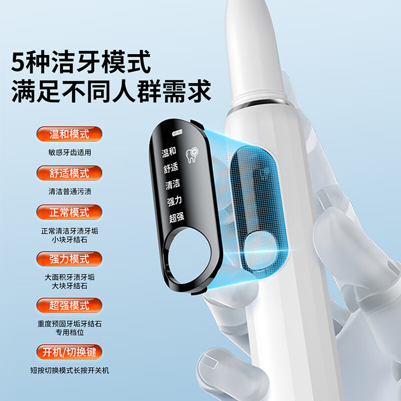 飒望【百万热销丨牙医推荐】德国超声波洗牙器冲牙结石去除神器家用电动洁牙仪牙齿清洁污垢除牙垢 霜羽银【顶配版】9900W超声波+加升紫光消毒保护 轻松上手-洁牙碎石不伤牙【赠全套洁牙礼品】