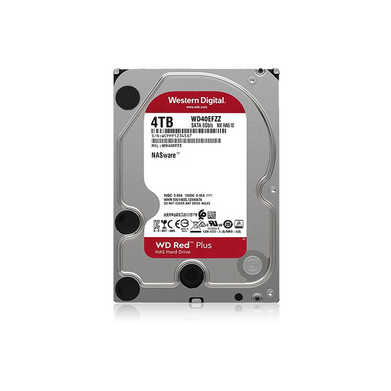 ݣWDNASеӲ WD Red Plus  4TB 5400ת128MB SATA CMRֱ NASרӲ 3.5Ӣ WD40EFZZ 949Ԫ