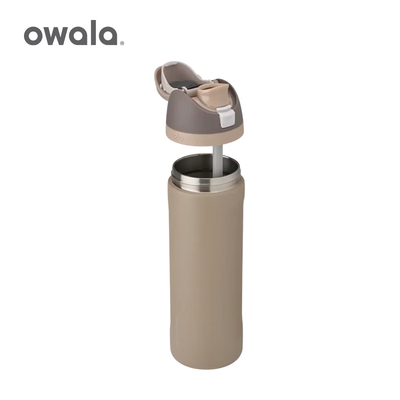 OwalaFreeSip随行杯一盖双饮大容量保温杯水杯礼品奖品伴手礼十大品牌 大地棕(Down to Earth) 710ML | 24-oz