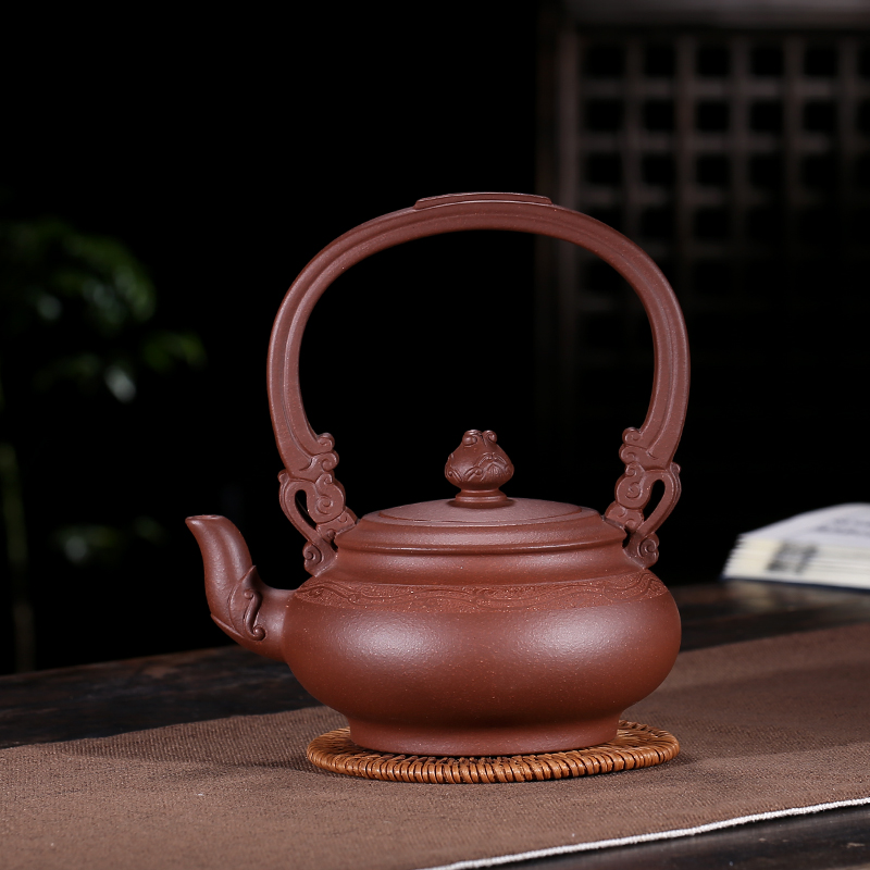 宜兴紫砂壶 高级工艺美术师 【毛丹】制作 紫泥【盛世提梁】 茶具茶杯