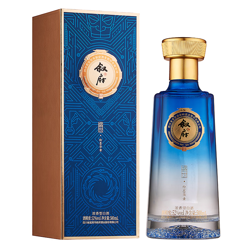 叙府酒 盛世华夏 五粮浓香型白酒 商务宴请酒 52度500ml 中秋节送礼 52度 500mL 1盒 单瓶装·粉墨华章