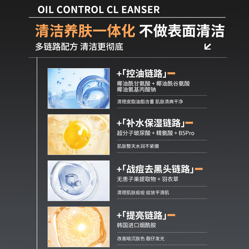 SOCUS洗面奶男士专用氨基酸控油祛痘黑头收缩毛孔洁面乳生日礼物送男友 【第二瓶半价】控油保湿洗面奶 200g *2瓶