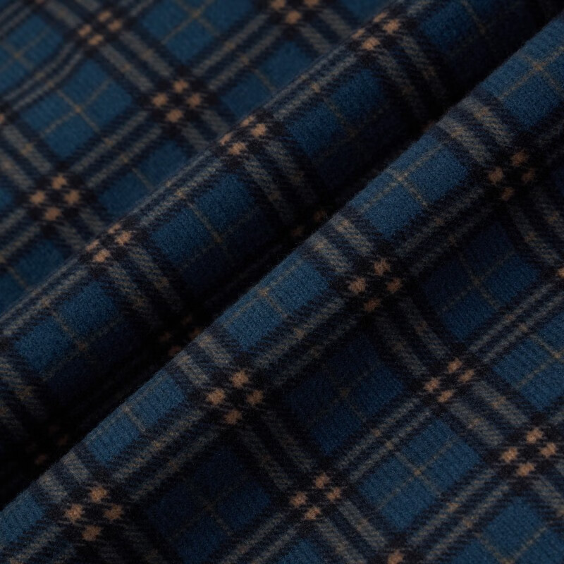 保罗·彼得（PAULO PEDRO）专柜同款 男士简约百搭日常舒适加绒格子衬衫MMCD58700 兰色 3XL (190) 180-200斤