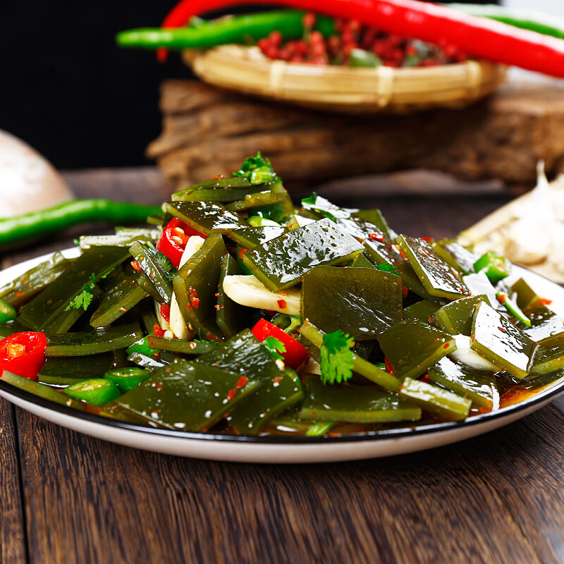 哺食旺海带片250g*4开袋即食下饭菜咸菜酸辣加厚青岛农家自制手工香辣